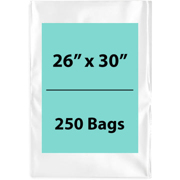 Clear Poly Bags 3 Mil Size: 26 inch (width) X 30 inch (Height) Pack of 250 Bags